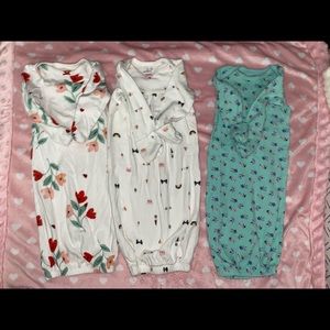 Newborn Girl Sleep Sack Pajama Bundle